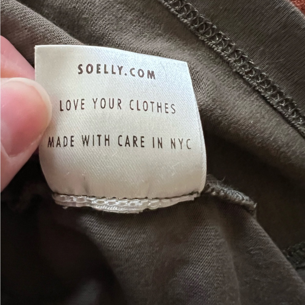 So Elly Women's V-Neck T-Shirt in Olive Green - Picture 7 of 7